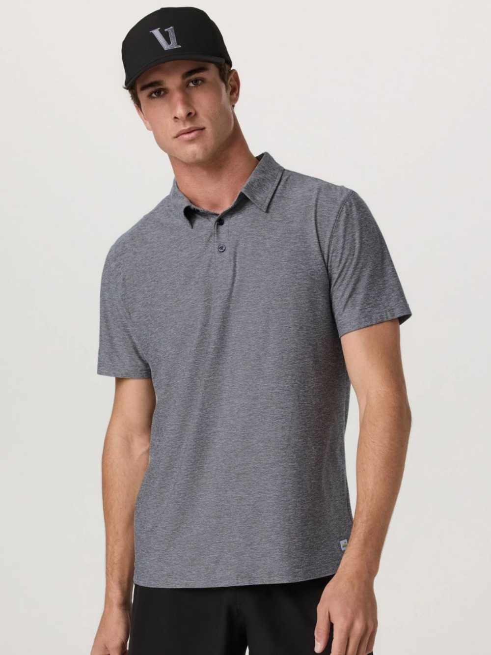 Vuori Strato Tech Polo Short Sleeve Mens Heather Grey